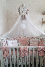 Load image into Gallery viewer, Luxury baby bedding duble face, 120x60 personalised by embroidery
