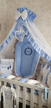 Load image into Gallery viewer, Luxury baby bedding 120x60, personalised by embroidery
