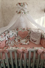 Load image into Gallery viewer, Luxury baby bedding duble face, 100x50 personalised by embroidery