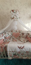 Load image into Gallery viewer, Luxury baby bedding duble face, 100x50 personalised by embroidery