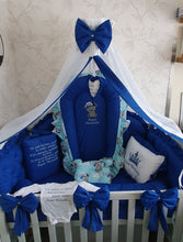 Load image into Gallery viewer, Luxury baby bedding 140x70 personalised by embroidery, 100% cotton