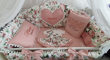 Load image into Gallery viewer, Luxury baby bedding 140x70 personalised by embroidery