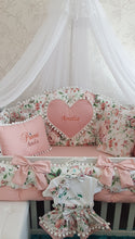 Load image into Gallery viewer, Luxury baby bedding 140x70 personalised by embroidery
