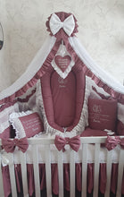 Load image into Gallery viewer, Luxury baby bedding 120x60 personalised by embroidery