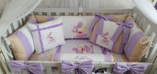 Load image into Gallery viewer, Luxury baby bedding 100x50 personalised by embroidery 
