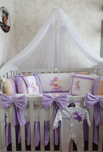 Load image into Gallery viewer, Luxury baby bedding 100x50 personalised by embroidery 
