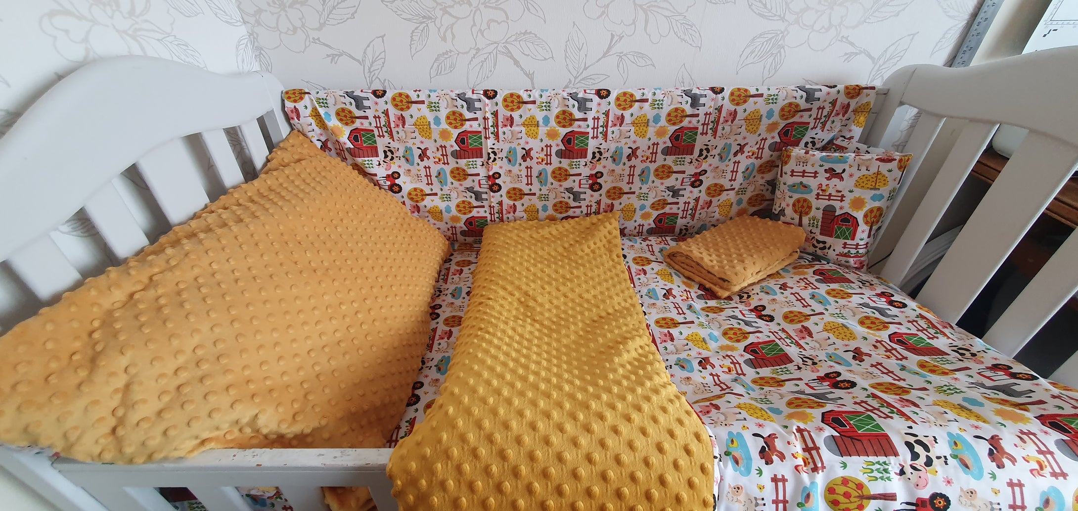 Toddler sheets cot 140x70 100% cotton and dimple minky 