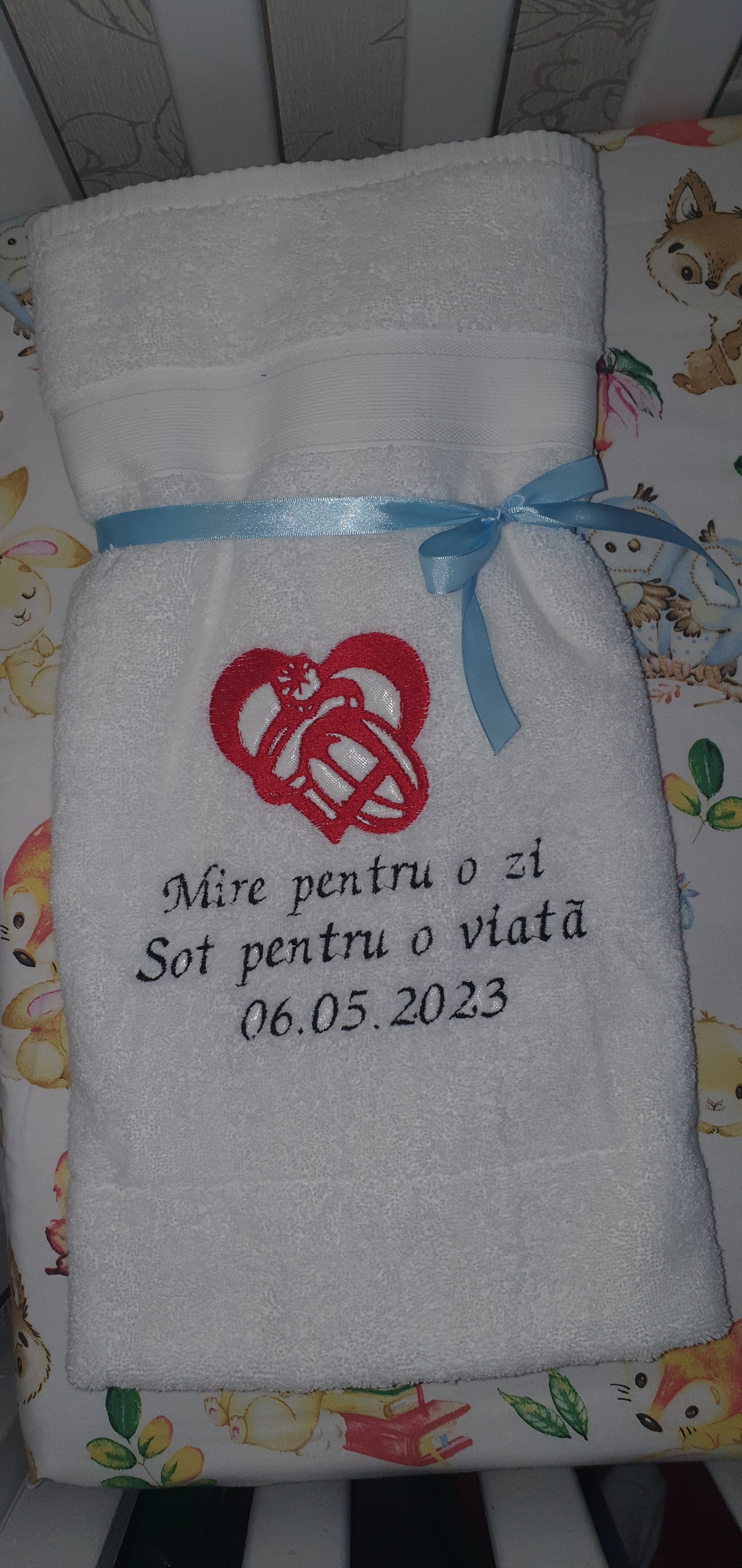 Towels personalised by embroidery