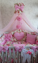 Load image into Gallery viewer, Luxury baby bedding 120x60 personalised by embroidery 
