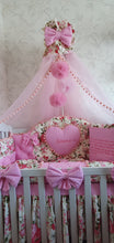 Load image into Gallery viewer, Luxury baby bedding 120x60 personalised by embroidery 
