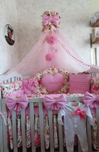 Load image into Gallery viewer, Luxury baby bedding 120x60 personalised by embroidery 
