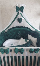 Load image into Gallery viewer, Luxury baby bedding 120x60 personalised by embroidery 

100% cotton and velvet 

