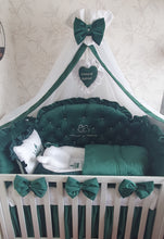 Load image into Gallery viewer, Luxury baby bedding 120x60 personalised by embroidery 

100% cotton and velvet 
