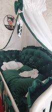 Load image into Gallery viewer, Luxury baby bedding 120x60 personalised by embroidery 

100% cotton and velvet 
