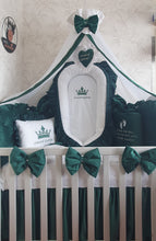 Load image into Gallery viewer, Luxury baby bedding 120x60 personalised by embroidery 

100% cotton and velvet 
