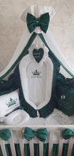 Load image into Gallery viewer, Luxury baby bedding 120x60 personalised by embroidery 

100% cotton and velvet 
