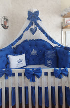Load image into Gallery viewer, Luxury baby bedding 120x60 personalised by embroidery, 100% cotton 
