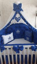 Load image into Gallery viewer, Luxury baby bedding 120x60 personalised by embroidery, 100% cotton 
