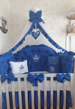 Load image into Gallery viewer, Luxury baby bedding 120x60 personalised by embroidery, 100% cotton 
