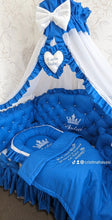 Load image into Gallery viewer, Luxury baby bedding 120x60 personalised by embroidery
