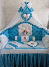 Load image into Gallery viewer, Luxury baby bedding 100% cotton 

  personalised by embroidery
