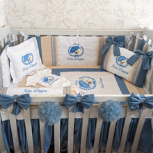 Load image into Gallery viewer, Luxury baby bedding 100x50 personalised by embroidery
