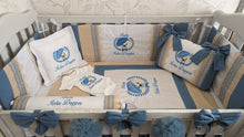 Load image into Gallery viewer, Luxury baby bedding 100x50 personalised by embroidery
