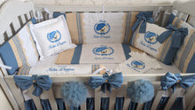 Load image into Gallery viewer, Luxury baby bedding 100x50 personalised by embroidery
