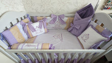 Load image into Gallery viewer, Luxury baby bedding 100x50 personalised by embroidery
