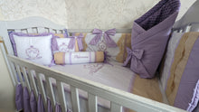Load image into Gallery viewer, Luxury baby bedding 100x50 personalised by embroidery
