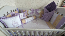 Load image into Gallery viewer, Luxury baby bedding 100x50 personalised by embroidery
