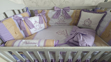 Load image into Gallery viewer, Luxury baby bedding 100x50 personalised by embroidery

