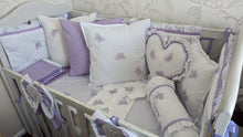 Load image into Gallery viewer, Luxury baby bedding 100x50 personalised by embroidery
