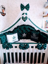 Load image into Gallery viewer, Luxury baby bedding 120x60 personalised by embroidery, 100% cotton
