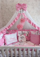 Load image into Gallery viewer, Luxury baby bedding 140x70, personalised by embroidery
