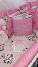 Load image into Gallery viewer, Luxury baby bedding 140x70, personalised by embroidery
