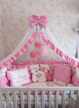 Load image into Gallery viewer, Luxury baby bedding 140x70, personalised by embroidery
