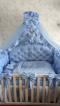 Load image into Gallery viewer, Luxury baby bedding 140x70 personalised by embroidery
