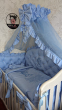 Load image into Gallery viewer, Luxury baby bedding 140x70 personalised by embroidery
