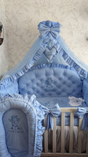 Load image into Gallery viewer, Luxury baby bedding 140x70 personalised by embroidery
