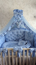 Load image into Gallery viewer, Luxury baby bedding 140x70 personalised by embroidery
