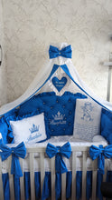 Load image into Gallery viewer, Luxury baby bedding 120x60 personalised by embroidery, 100% cotton
