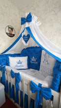 Load image into Gallery viewer, Luxury baby bedding 120x60 personalised by embroidery, 100% cotton
