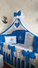 Load image into Gallery viewer, Luxury baby bedding 120x60 personalised by embroidery, 100% cotton
