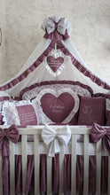 Load image into Gallery viewer, Luxury baby bedding 120x60 personalised by embroidery
