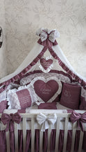 Load image into Gallery viewer, Luxury baby bedding 120x60 personalised by embroidery
