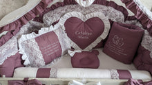 Load image into Gallery viewer, Luxury baby bedding 120x60 personalised by embroidery
