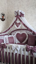 Load image into Gallery viewer, Luxury baby bedding 120x60 personalised by embroidery
