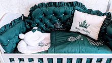Load image into Gallery viewer, Luxury baby bedding 120x60 personalised by embroidery, 100% cotton
