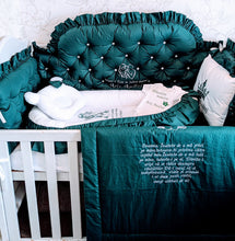 Load image into Gallery viewer, Luxury baby bedding 120x60 personalised by embroidery, 100% cotton
